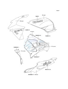 ZX 900 C [NINJA ZX-9R] (C1-C2) [NINJA ZX-9R] drawing DECALS-- GREEN- --- ZX900-C2- -