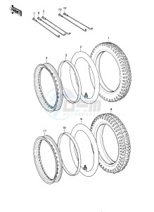 KE 175 D [KE175] (D2-D3) [KE175] drawing WHEELS_TIRES -- 80-81 KE175-D2_D3- -