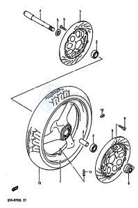 GSX-R750 (J-K-L) drawing FRONT WHEEL (MODEL J K)