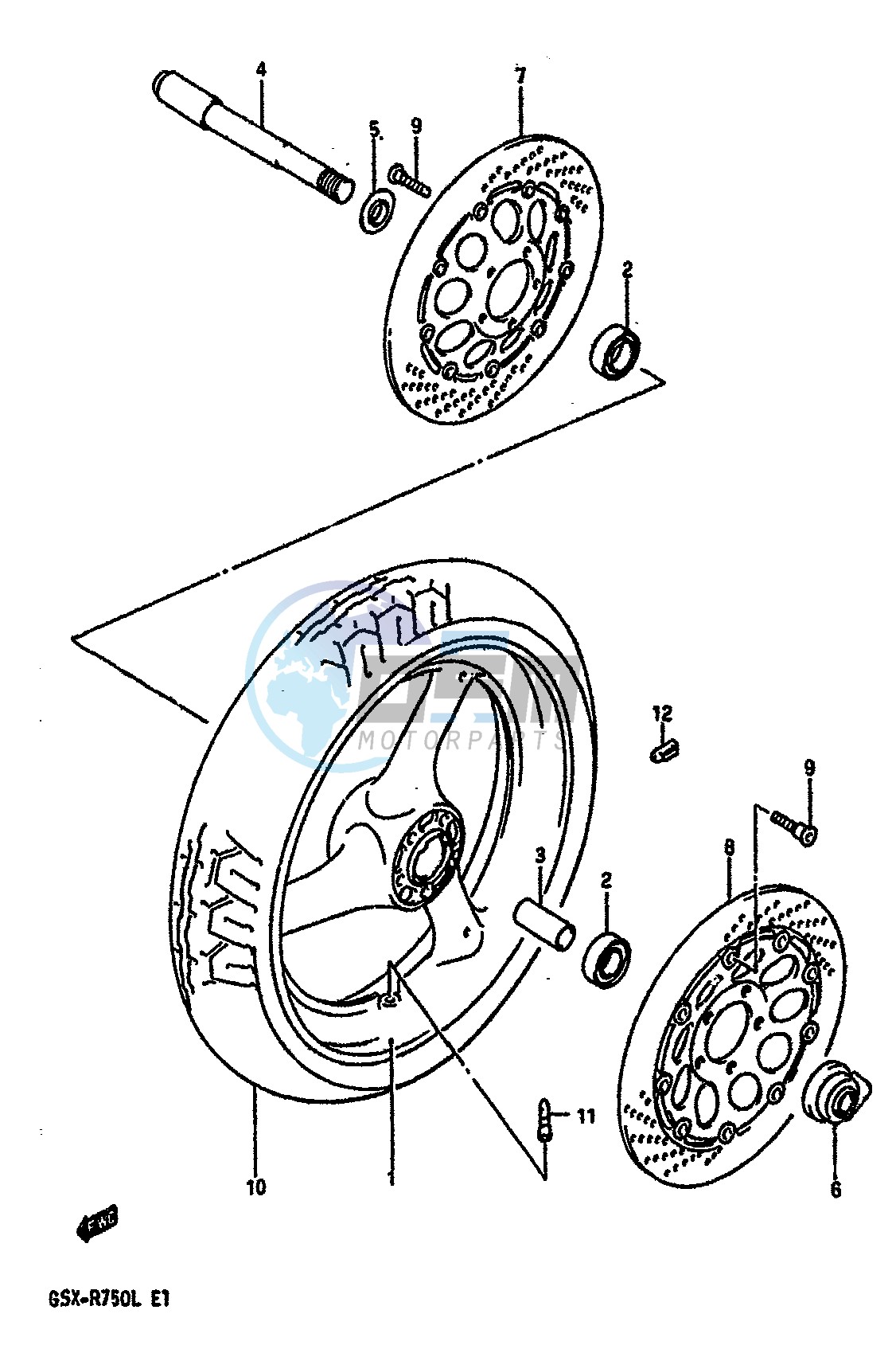 FRONT WHEEL (MODEL J K)