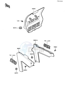 KX 250 B [KX250] (B1) [KX250] drawing NUMBER PLATE_SIDE COVERS