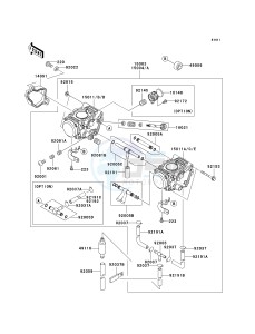 KVF 650 E [BRUTE FORCE 650 4X4 HARDWOODS GREEN HD] (E6F-E9F) E7F drawing CARBURETOR -- US- -