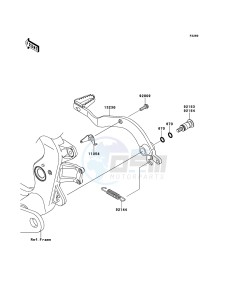 KFX450R KSF450B8F EU drawing Brake Pedal