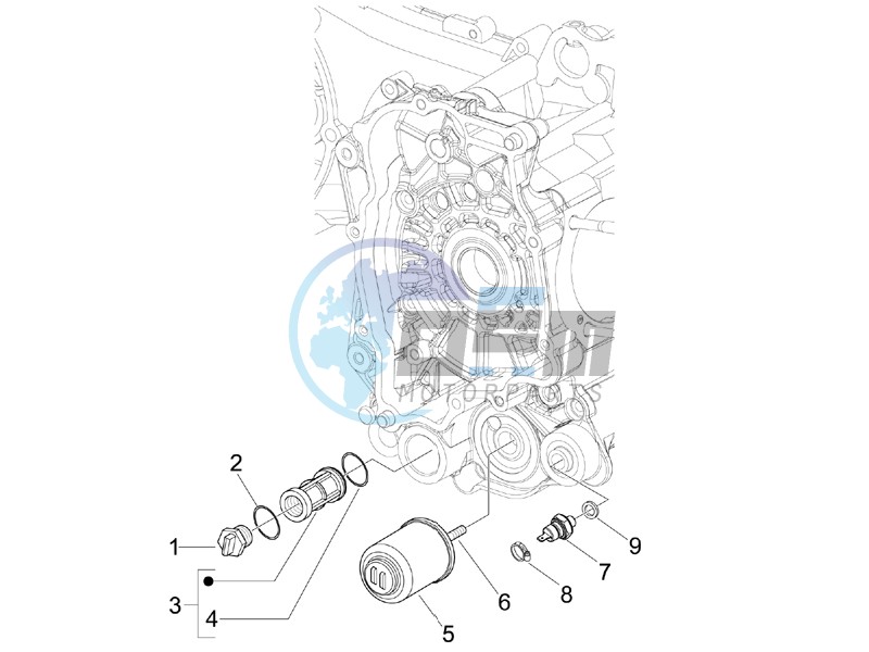 Flywheel magneto cover - Oil filter