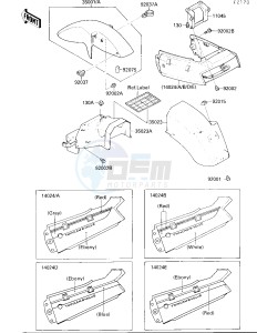 EX 250 F [NINJA 250R] (F2-F4) [NINJA 250R] drawing FENDERS