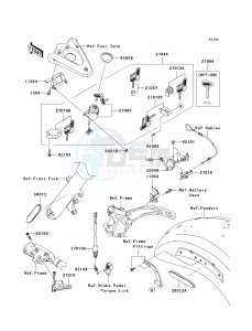 VN 2000 H [VULCAN 2000 CLASSIC] (8F-9F) 0H9F drawing IGNITION SWITCH_LOCKS_REFLECTORS