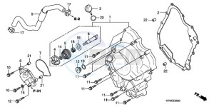 SH300AR9 UK - (E / ABS MKH SPC) drawing RIGHT CRANKCASE COVER/ WATER PUMP