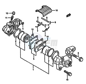 GSX750F (K-T) drawing REAR CALIPER (MODEL P R S T)