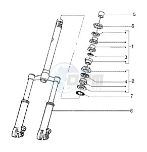 Runner 180 FXR 2t drawing Steering bearing ball tracks-front fork