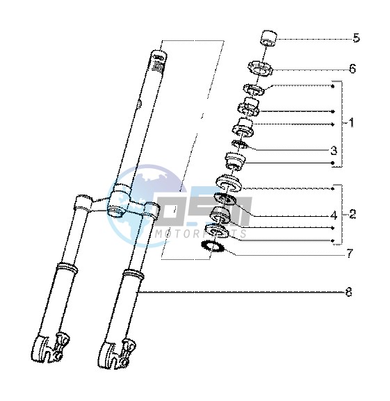 Steering bearing ball tracks-front fork