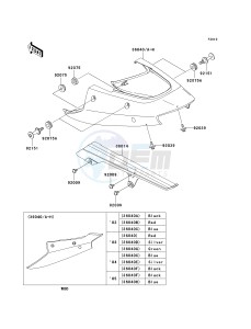 ZX 1200 B [NINJA ZX-12R] (B1-B4) [NINJA ZX-12R] drawing SIDE COVERS_CHAIN COVER