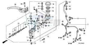 CBR1000RR9 UK - (E / MKH MME TRI) drawing FR. BRAKE MASTER CYLINDER (CBR1000RR)