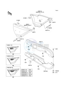 KH 125 M [2000] (M5-M9) drawing SIDE COVERS_CHAIN COVER