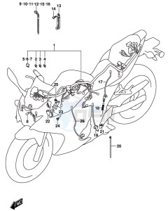 GSX-250RA drawing WIRING HARNESS