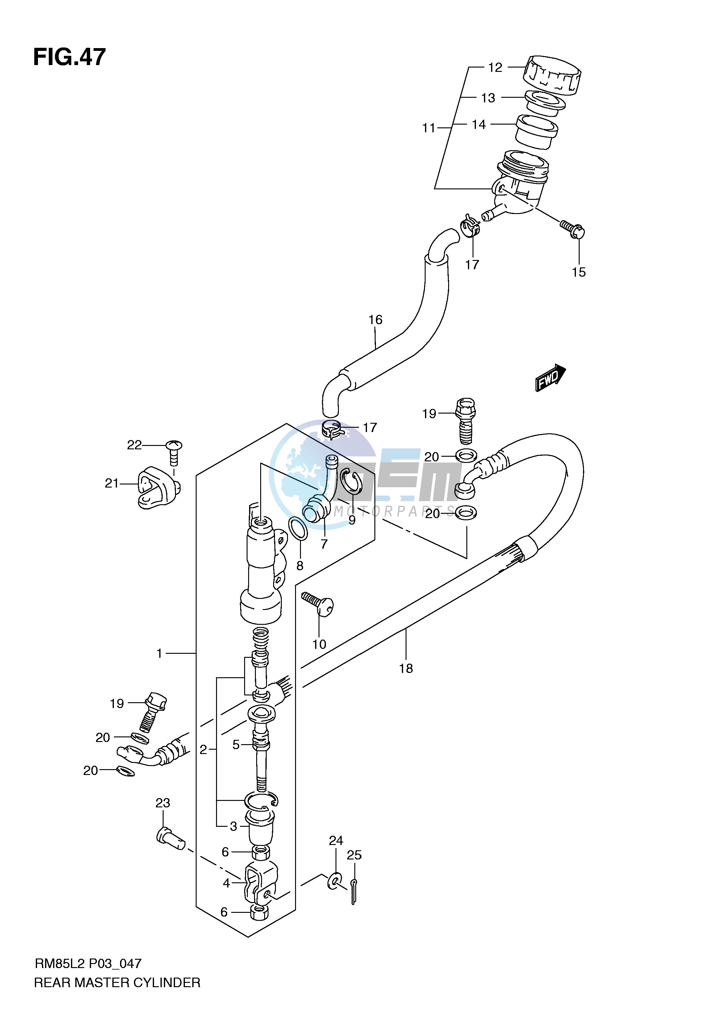 REAR MASTER CYLINDER (RM85L2 P03)