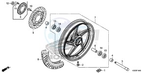 CBR250RAF CBR250RA Europe Direct - (ED) drawing FRONT WHEEL