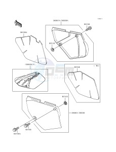 KLX 650 A [KLX650R] (A1-A3) [KLX650R] drawing SIDE COVERS