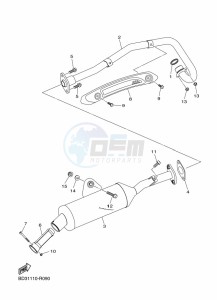 YFM90R (BD3C) drawing EXHAUST