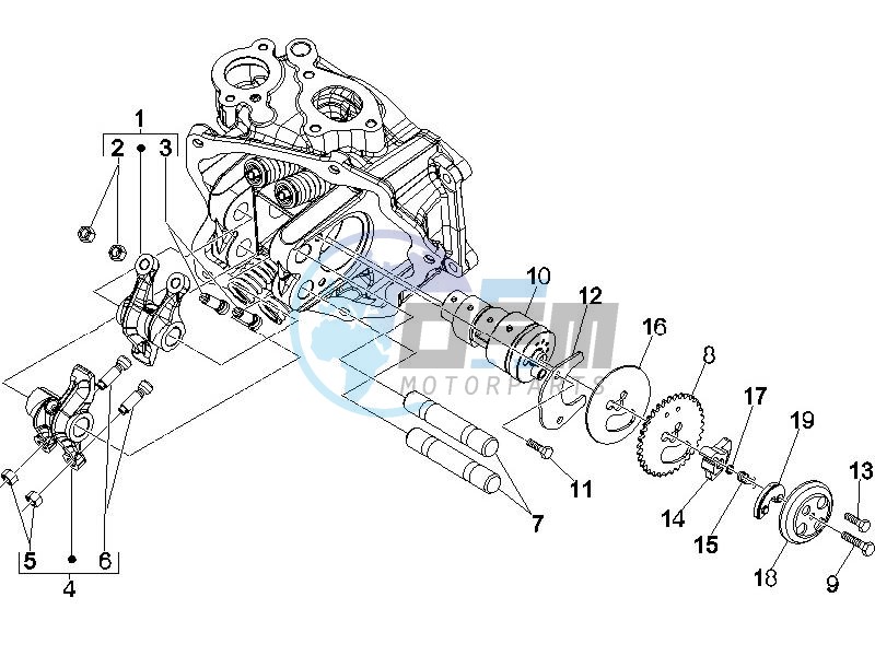 Camshaft - Rocking levers support unit