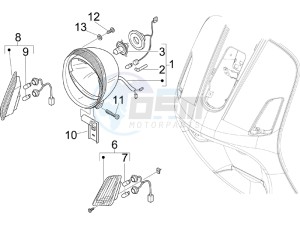 LXV 125 4T E3 drawing Head lights - Turn signal lamps