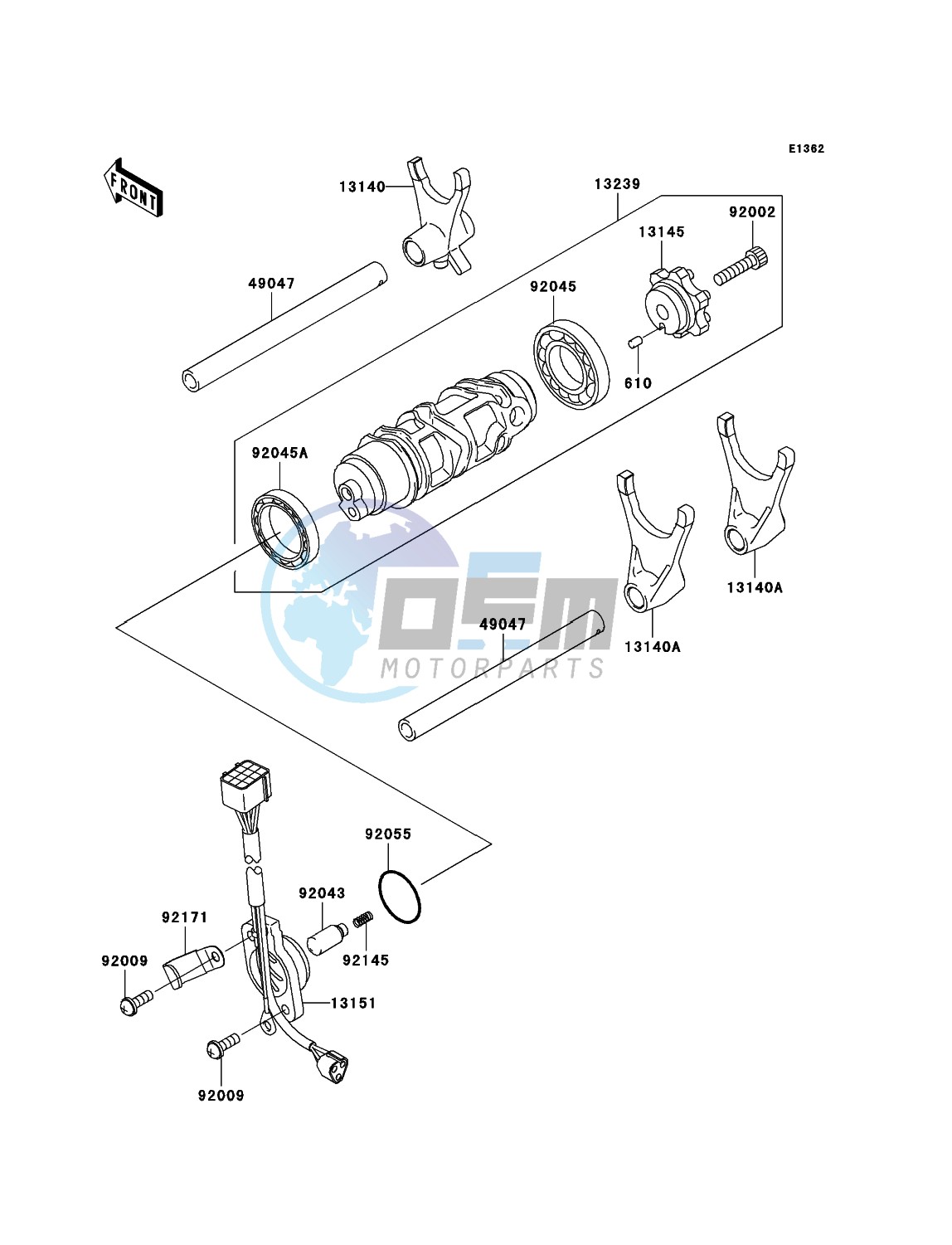 Gear Change Drum/Shift Fork(s)