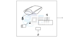 CBR1000RAA F / ABS CMF drawing REAR SEAT COWL GRAPHITE BLACK