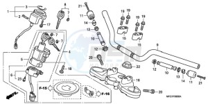 CB600F9 France - (F / CMF) drawing HANDLE PIPE/TOP BRIDGE