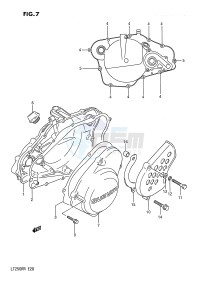 LT250R (E28) drawing CRANKCASE COVER (MODEL H J K L M N)