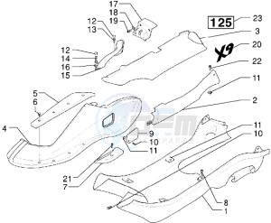 X9 125 drawing Side coverings-Spoiler