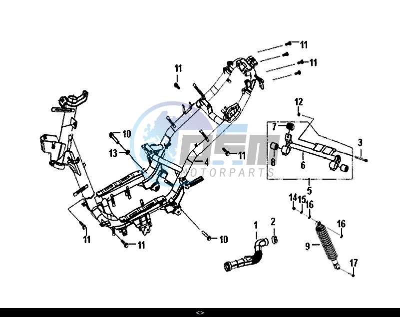 FRAME BODY ENGINE MOUNT