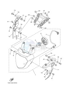 MT07 700 (1WS6 1WS8) drawing HEADLIGHT