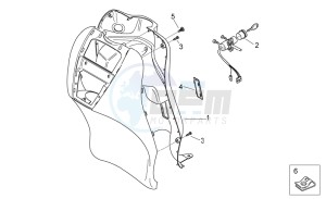 Scarabeo 50 2t drawing Front body V - Internal shield