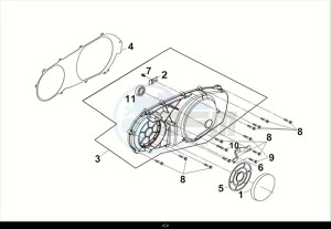 MAXSYM 400I (LZ40W1Z1-EU) (M2) drawing L. CRANK CASE COVER