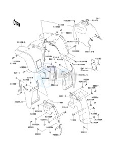 KVF 360 A [PARAIRIE 360 4X4] (A1-A3) PRAIRIE 360 4X4] drawing FRONT FENDER-- S- -