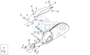 Scarabeo 50 4t 4v net drawing Exhaust pipe