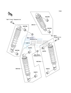 KLF250 KLF250A9F EU GB drawing Shock Absorber(s)