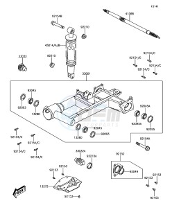 BRUTE FORCE 300 KVF300CGF EU drawing Swingarm