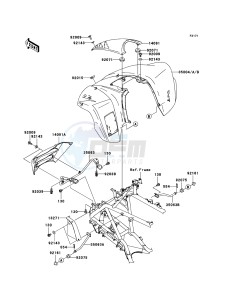 KFX700 KSV700B7F EU drawing Front Fender(s)