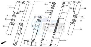 VT750C drawing FRONT FORK