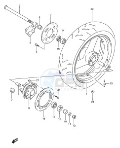 RGV250 (E1) drawing REAR WHEEL