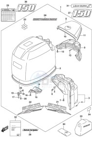 DF 150 drawing Engine Cover (Black) (C/R) (Model: ZG)