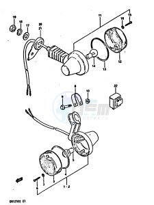 DR125S (E2) drawing TURN SIGNAL LAMP (E1, E4, E6, E15, E21, E24)