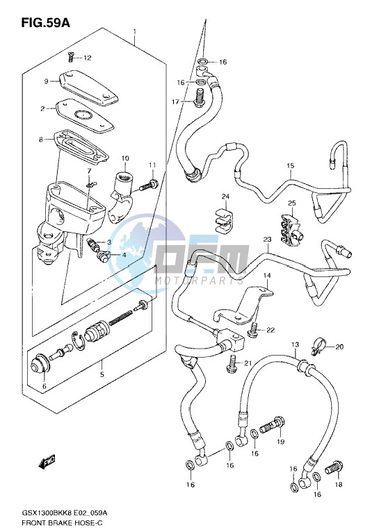 FRONT BRAKE HOSE (GSX1300BKAK8/AU2K8/AK9/AUFK9/AL0/AUFL0)