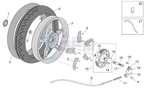 Scarabeo 100 4T e2 drawing Rear wheel - drum brake