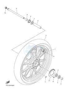 XVS950CR XVS950 ABS XV950 RACER (B334) drawing FRONT WHEEL