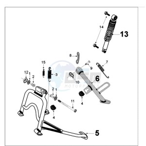 TWEET 50 A X drawing REAR SHOCK AND STAND