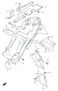 GSF1200 (E2) Bandit drawing REAR FENDER (GSF1200SAV SAW SAX SAY)