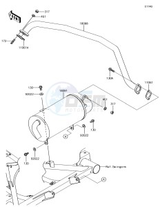 MULE SX KAF400JHF EU drawing Muffler(s)