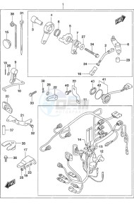 DF 30A drawing Opt: Remote Control Parts Tiller Handle w/Power Tilt