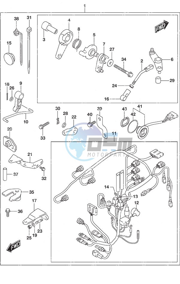 Opt: Remote Control Parts Tiller Handle w/Power Tilt